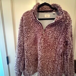 Lavender Plush Zip-Up Hoodie